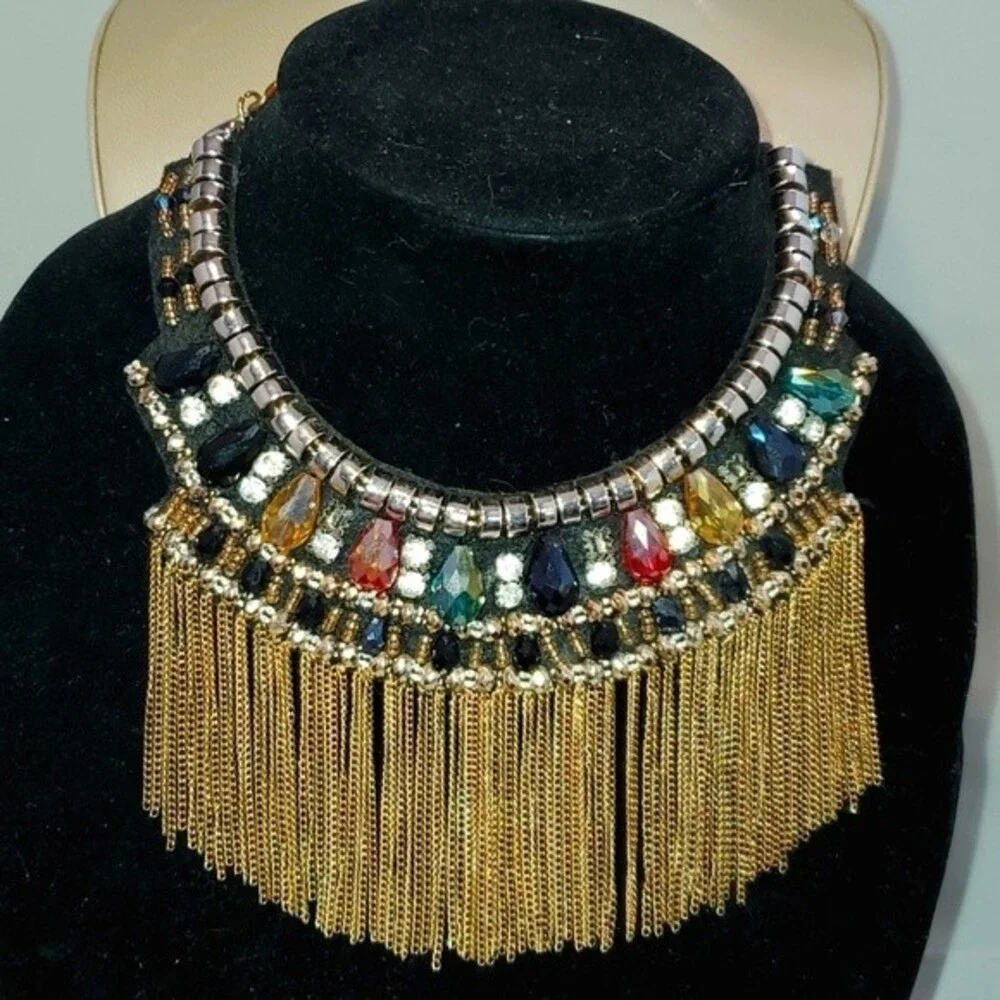 Gold Beaded‎ Chain Necklace